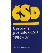 Cestovný poriadok ČSD 1986-1987 Cestovný poriadok ČSD 1986-1987
