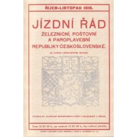 Jízdní řád 1919 železniční, poštovní a paroplavební Republiky československé