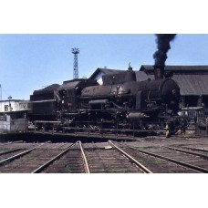 Parní lokomotiva 534.082 v depu Vršovice - červenec 1971