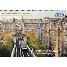 Kalendář nástěnný 2025 Evropské metro